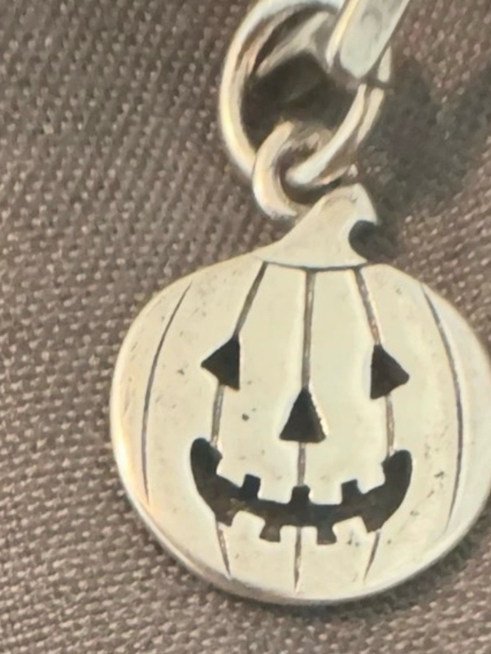 James Avery Silver Jack-O'-Lantern Pumpkin Charm Halloween